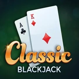 Classic Blackjack online game logo by Red Tiger Gaming on sspinstein.com