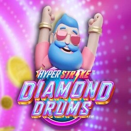 Hyper Strike Diamond Drums slot logo by Gameburger Studios at Spinstein Casino